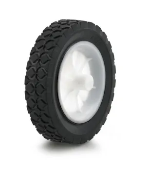 10" x 1-3/4" Black Rubber Tread with White Plastic Hub Wheel, 75 lbs. Load Capacity