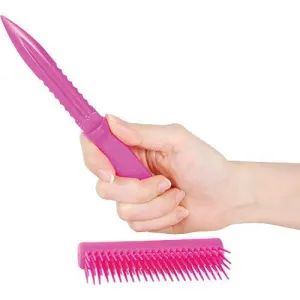 12) Units Pink Color Plastic Comb with Hidden Knife