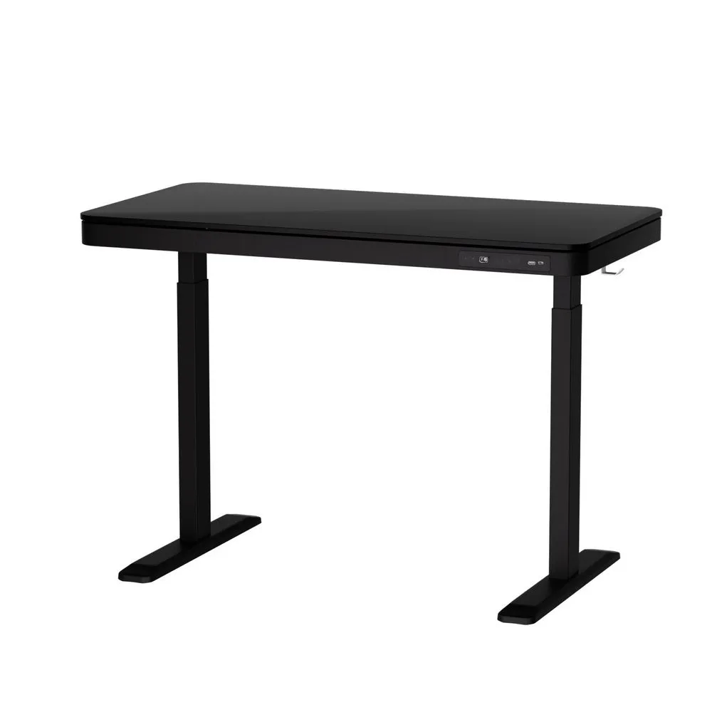 120cm Standing Desk Motorised Electric Dual Motor Drawer - Black