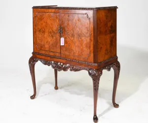 1938 British Walnut Cocktail Cabinet