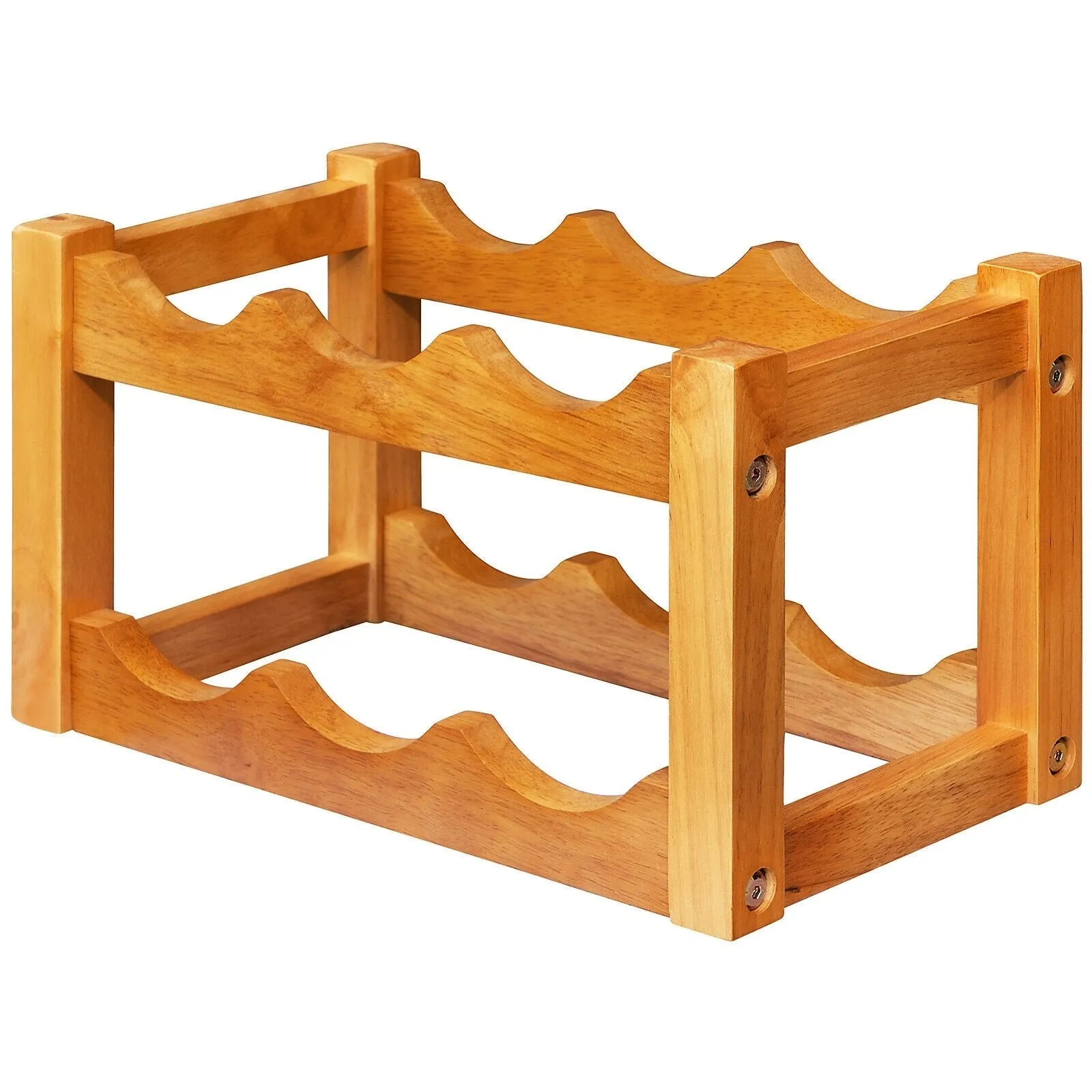 2-Tier Wooden Tabletop Wine Holder