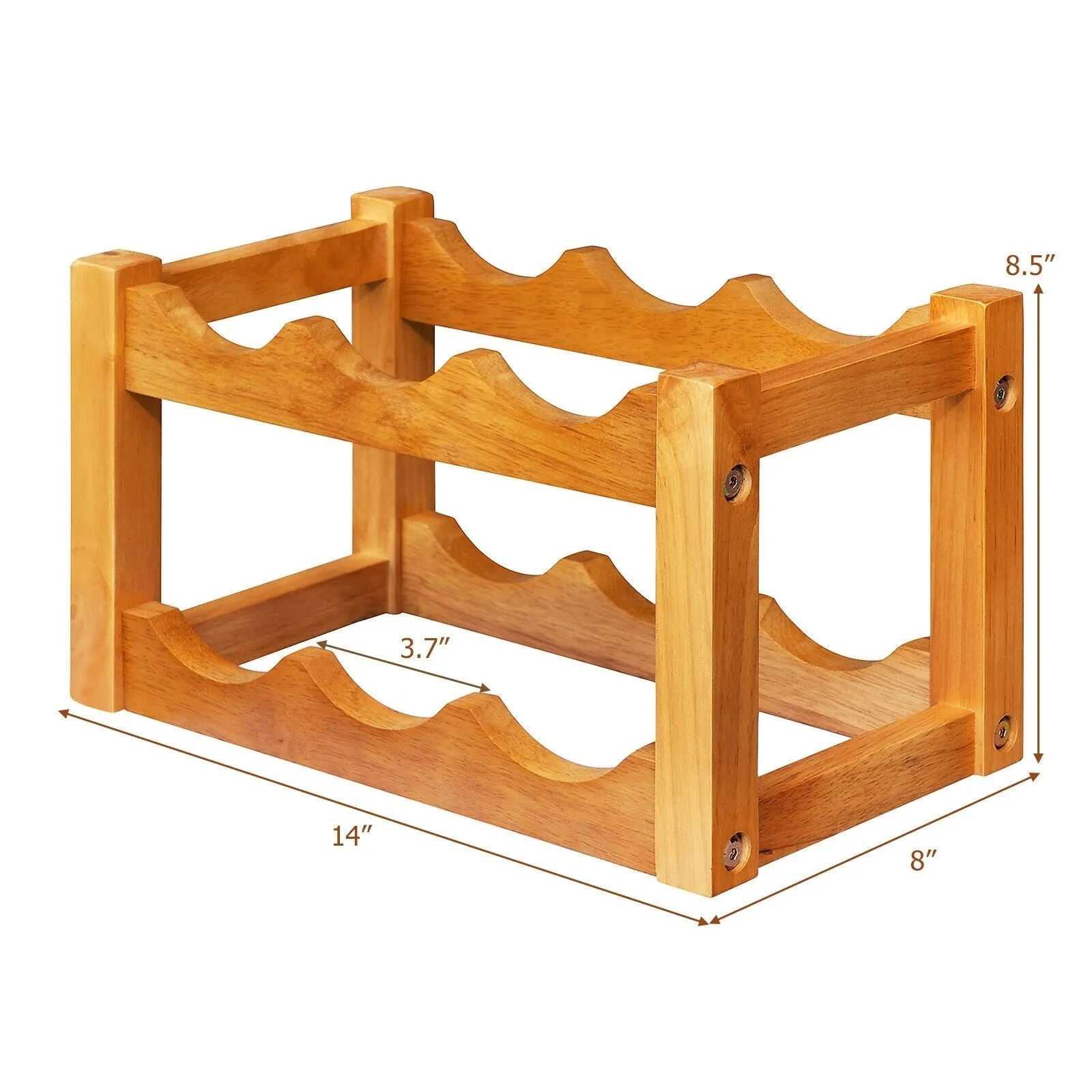 2-Tier Wooden Tabletop Wine Holder