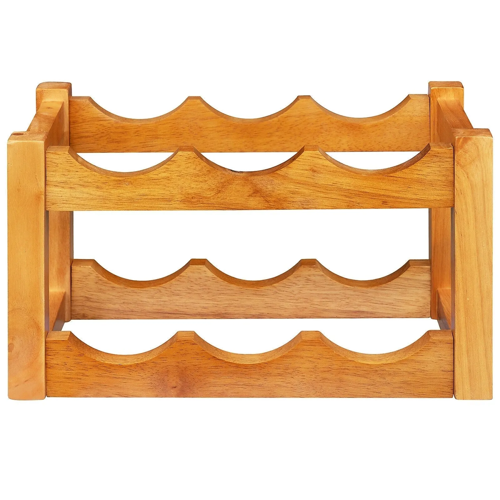 2-Tier Wooden Tabletop Wine Holder