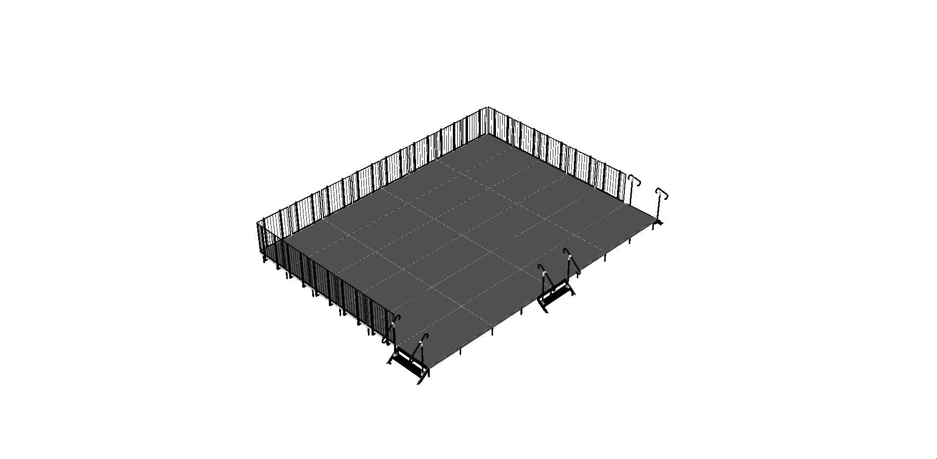 24'X32' Portable Stage Kits with guard rails using 4X4 Stage Modules