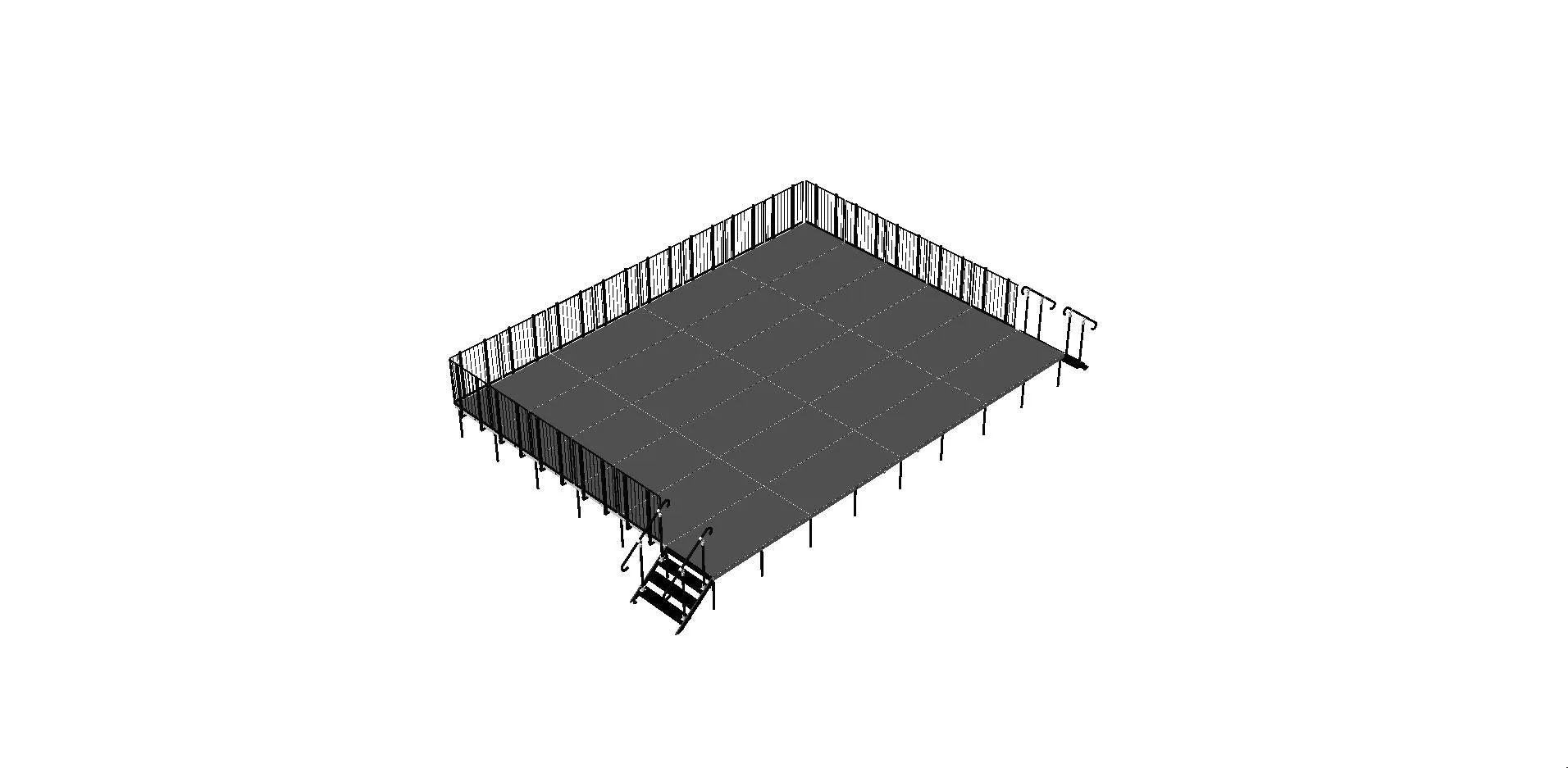 24'X32' Portable Stage Kits with guard rails using 4X4 Stage Modules