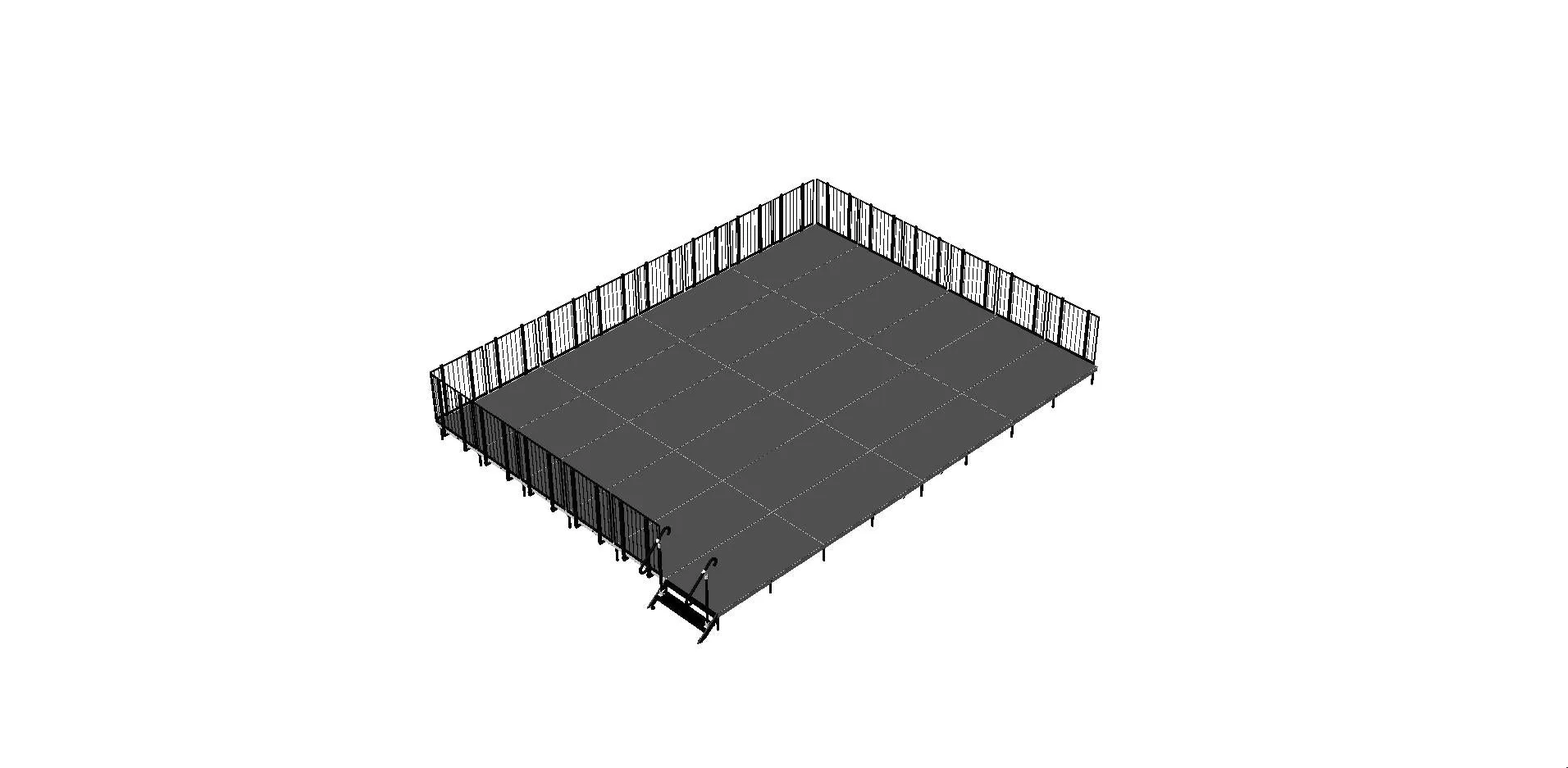 24'X32' Portable Stage Kits with guard rails using 4X4 Stage Modules