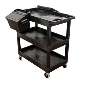 32" x 18" Tub Cart - Three Shelves w/ Outrigger Utility Cart Bins