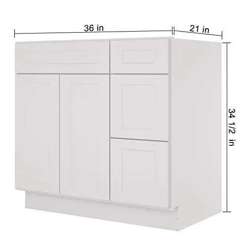 36'' Right Bathroom Vanity Sink Base Cabinets S-V3621DR