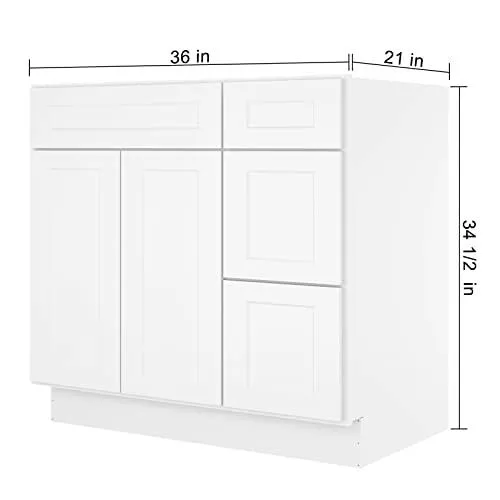 36'' Right Bathroom Vanity Sink Base Cabinets S-V3621DR