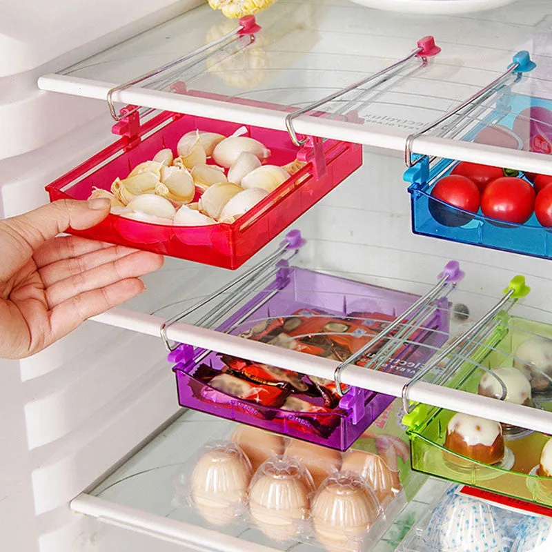 4 Colors Slide Kitchen Fridge Freezer Space Saver Organization Storage