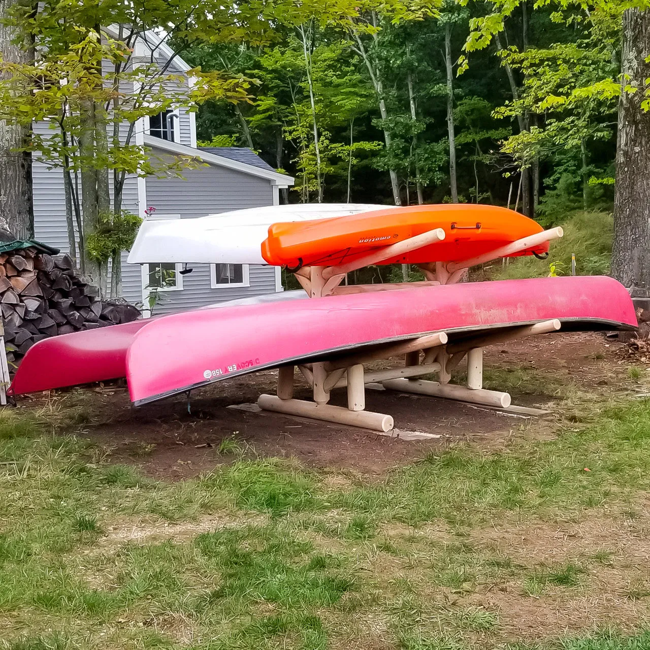 4 SUP and Kayak Storage Rack | Freestanding Log Rack