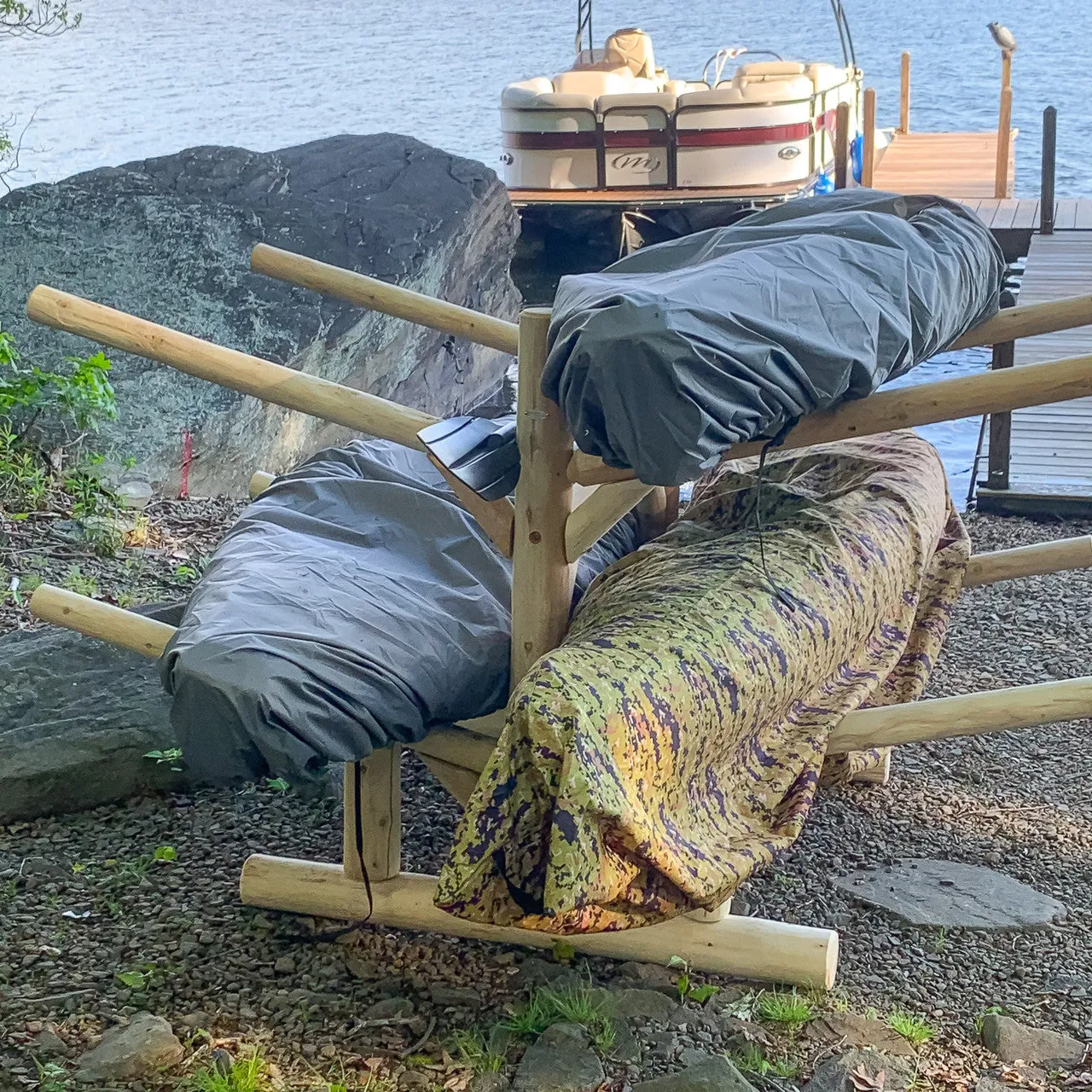 4 SUP and Kayak Storage Rack | Freestanding Log Rack