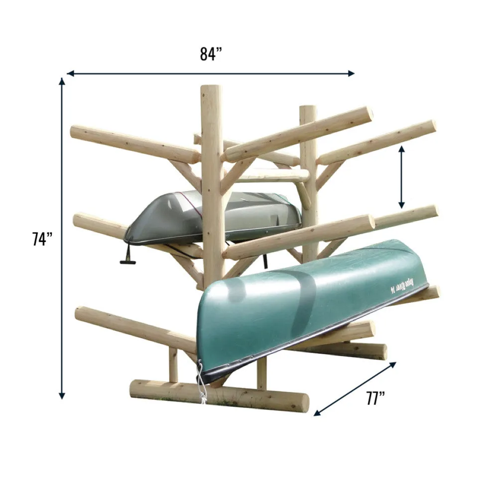 6 Kayak, Canoe, and SUP Storage Rack | Freestanding Log Rack