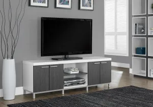 60"L White Grey Tv Stand