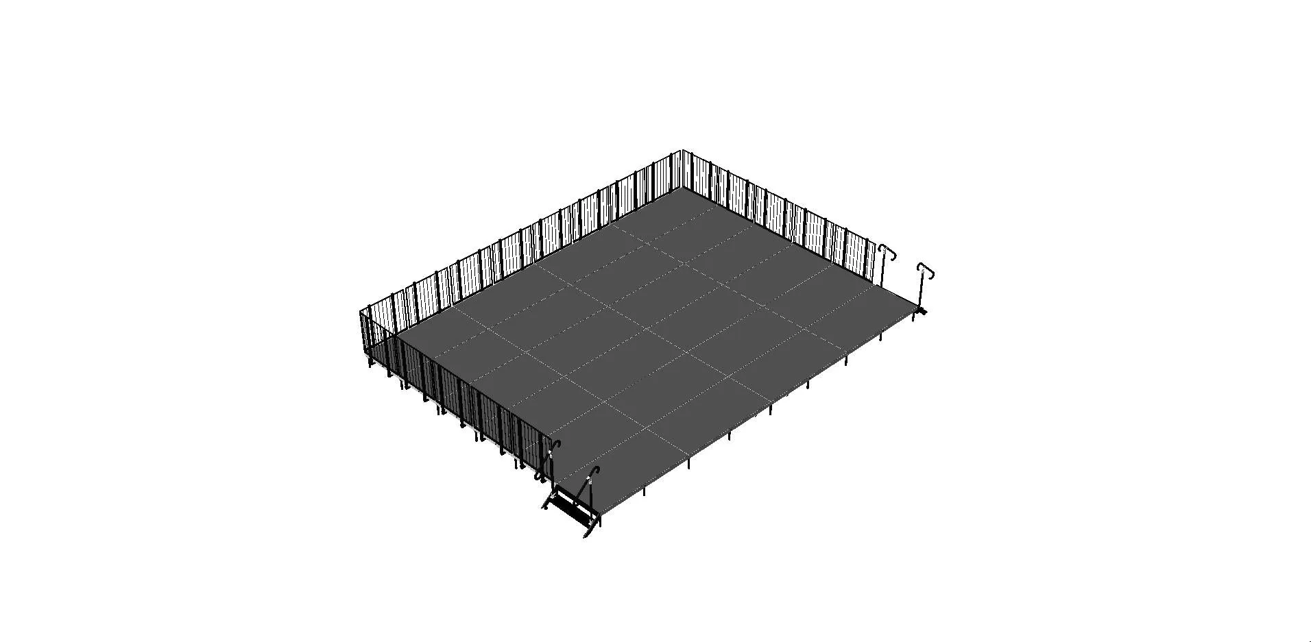 8'x12' Portable Stage Kits with guard rails using 4X4 Stage Modules