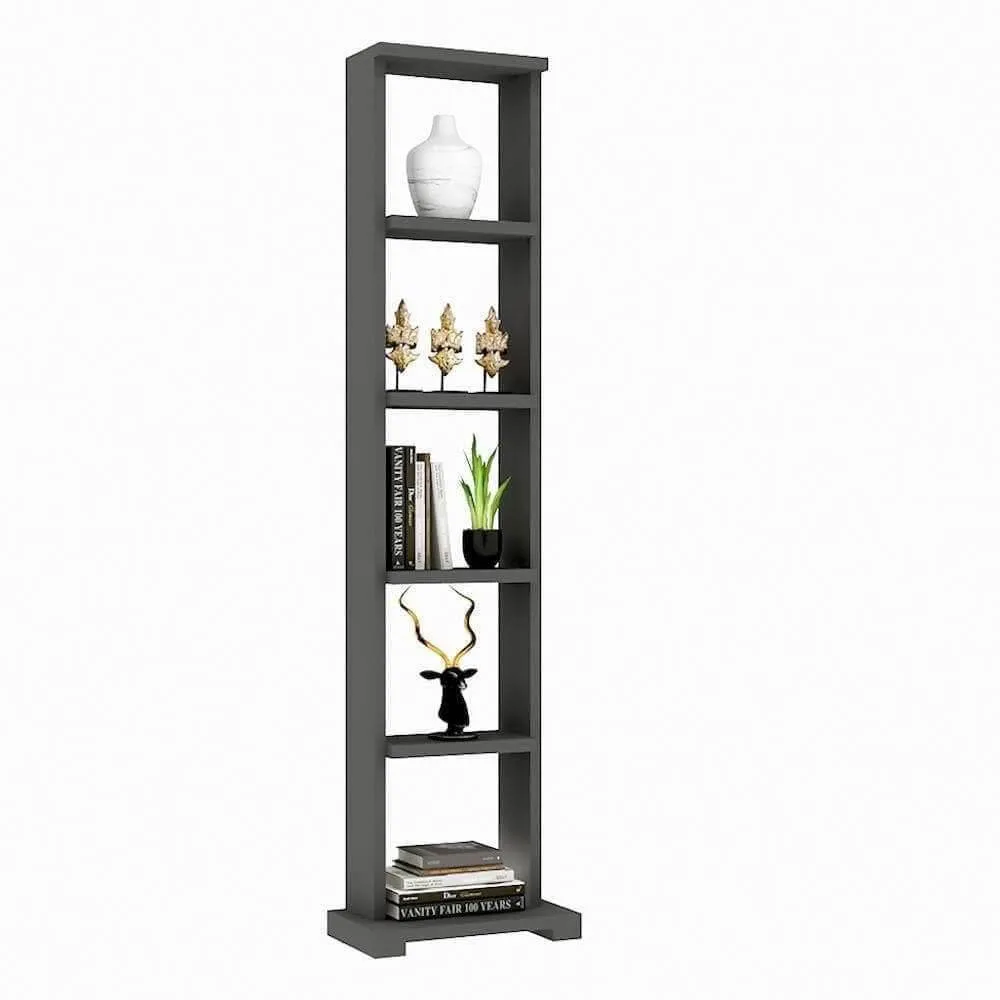 Alpha Lite Bookshelf, 5 shelves, 54 inch high, Slate Grey