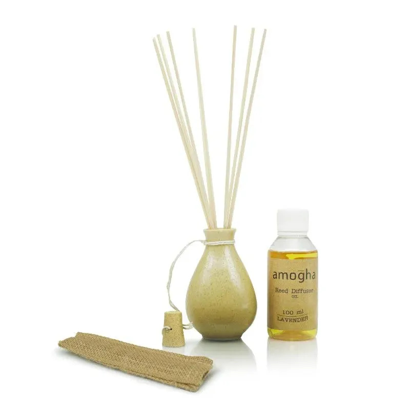 Amogha Reed Diffuser | Diffuser Oil | Multiple Fragrances | 5 x 2 x 11 inches