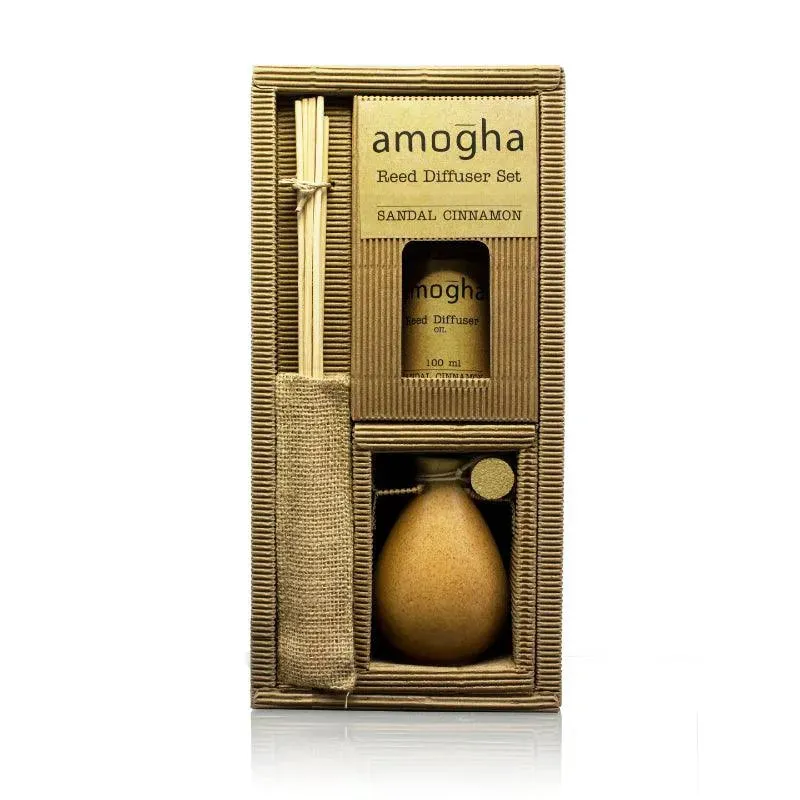 Amogha Reed Diffuser | Diffuser Oil | Multiple Fragrances | 5 x 2 x 11 inches