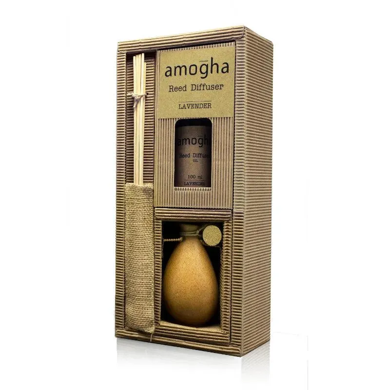 Amogha Reed Diffuser | Diffuser Oil | Multiple Fragrances | 5 x 2 x 11 inches