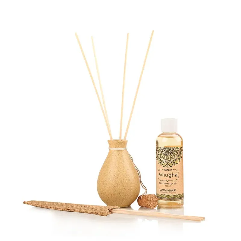 Amogha Reed Diffuser | Diffuser Oil | Multiple Fragrances | 5 x 2 x 11 inches