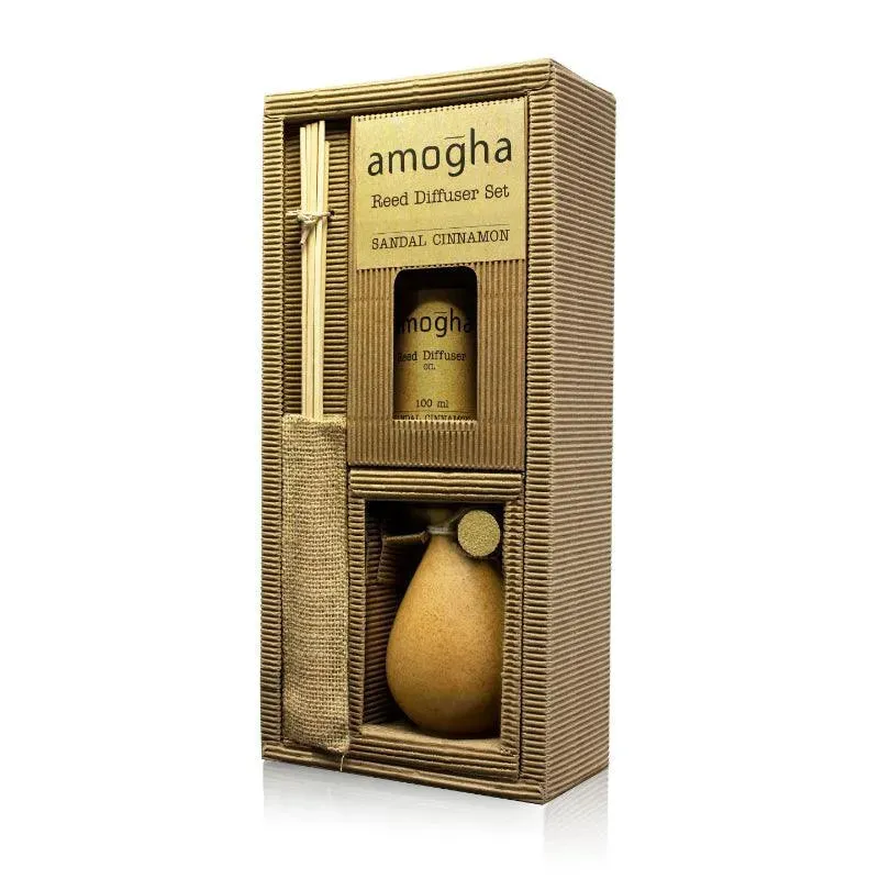 Amogha Reed Diffuser | Diffuser Oil | Multiple Fragrances | 5 x 2 x 11 inches