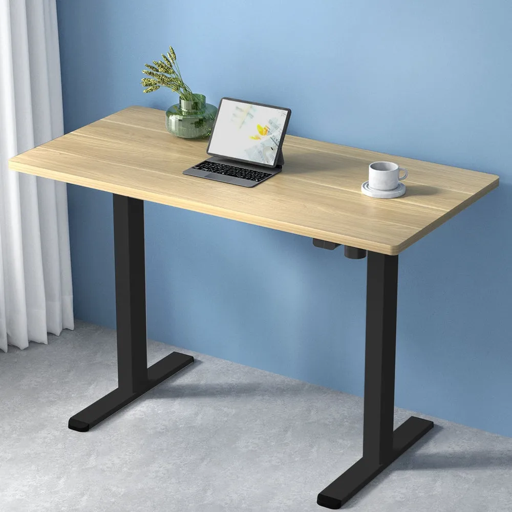 Artiss Electric Standing Desk Motorised Adjustable Sit Stand Desks Black Oak