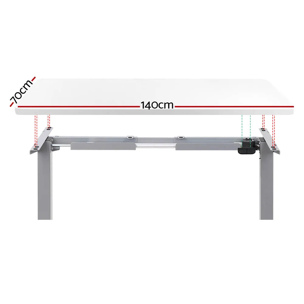 Artiss Electric Standing Desk Motorised Sit Stand Desks Table Grey White 140cm