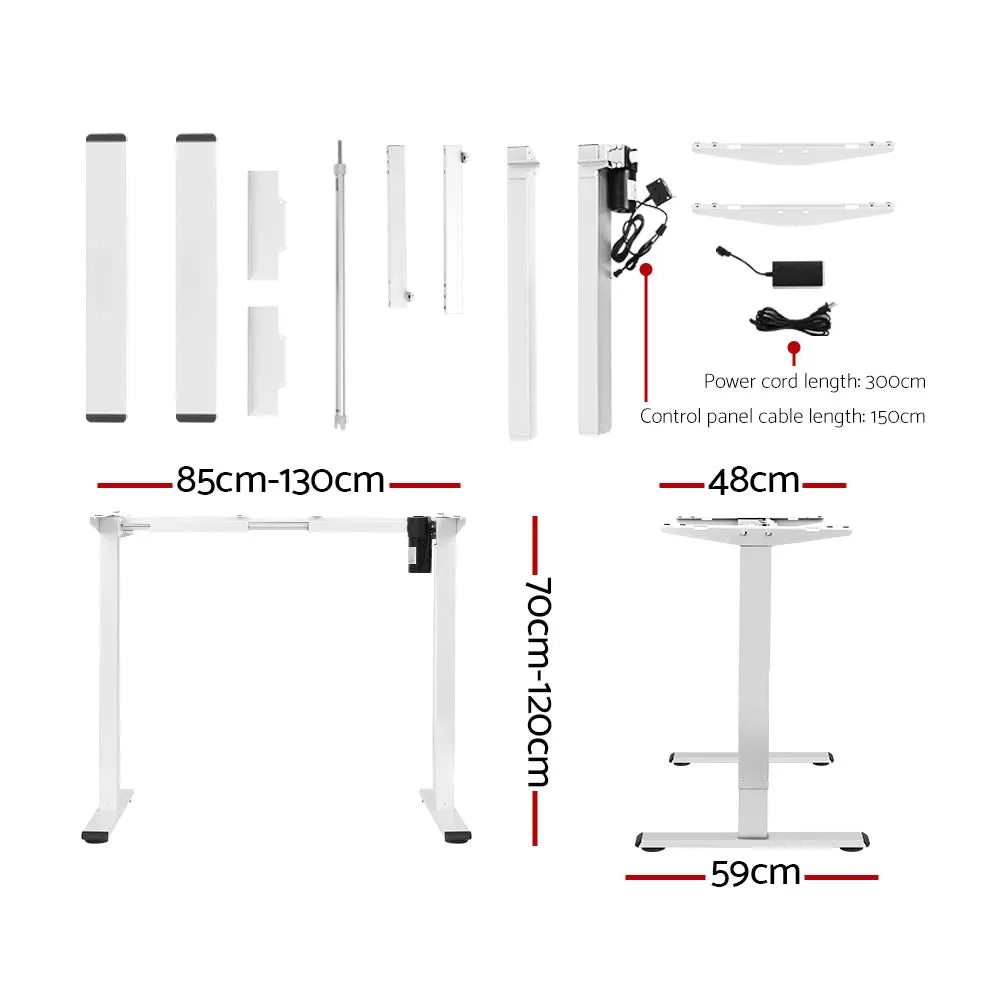 Artiss Electric Standing Desk Motorised Sit Stand Desks Table White Brown 140cm