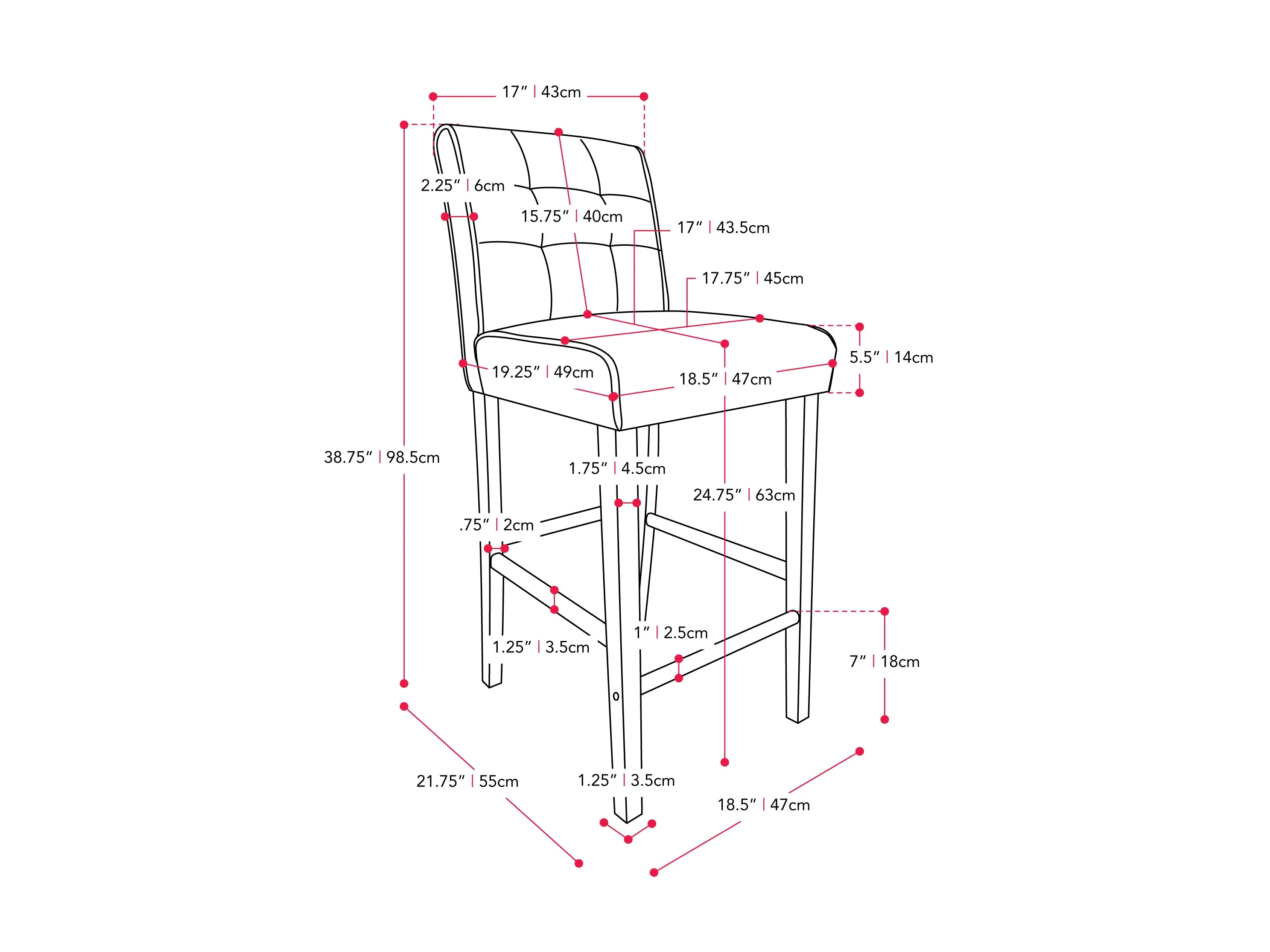 Beige Fabric Counter Height Stool