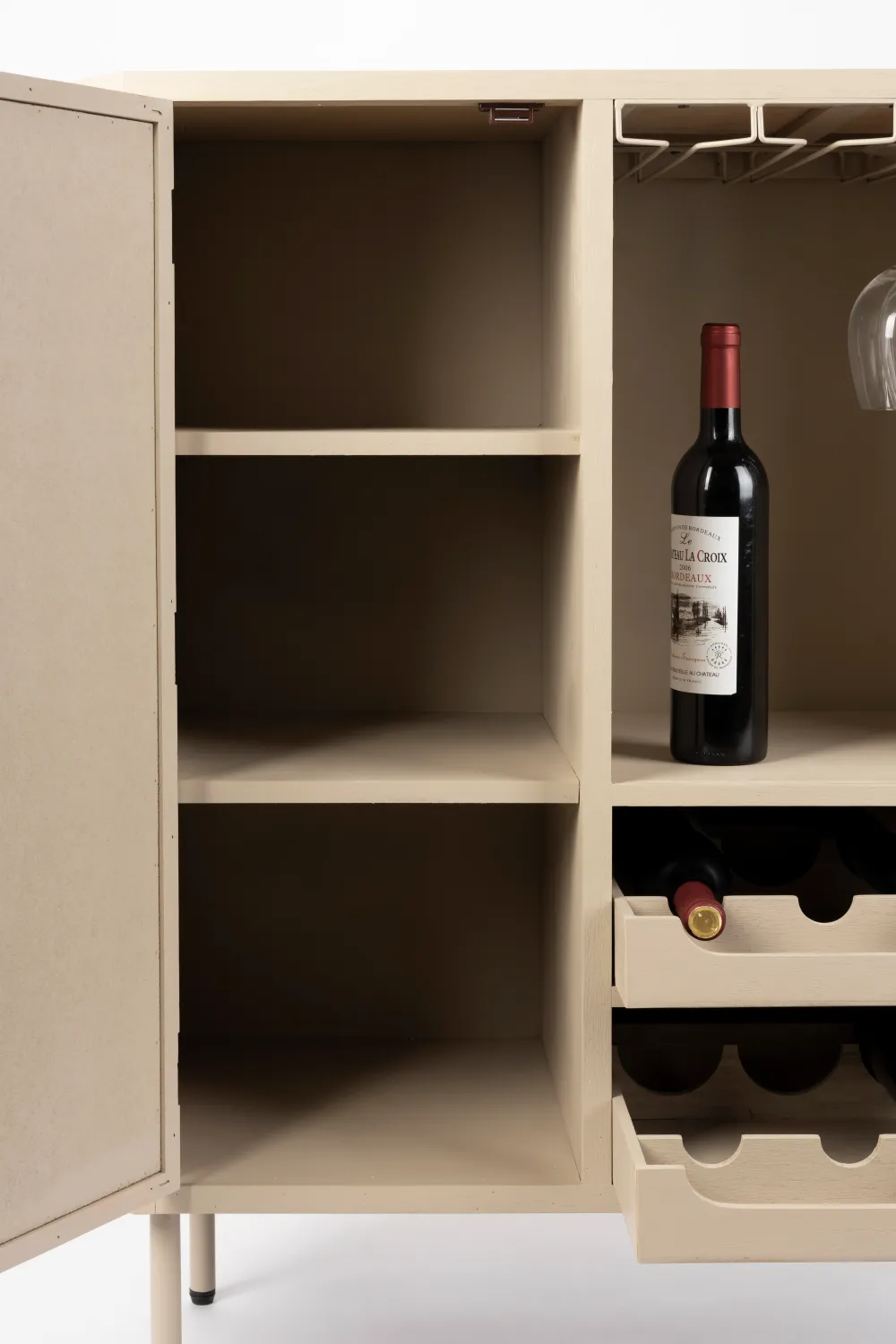 Beige Wooden Wine Cabinet | DF Amaya