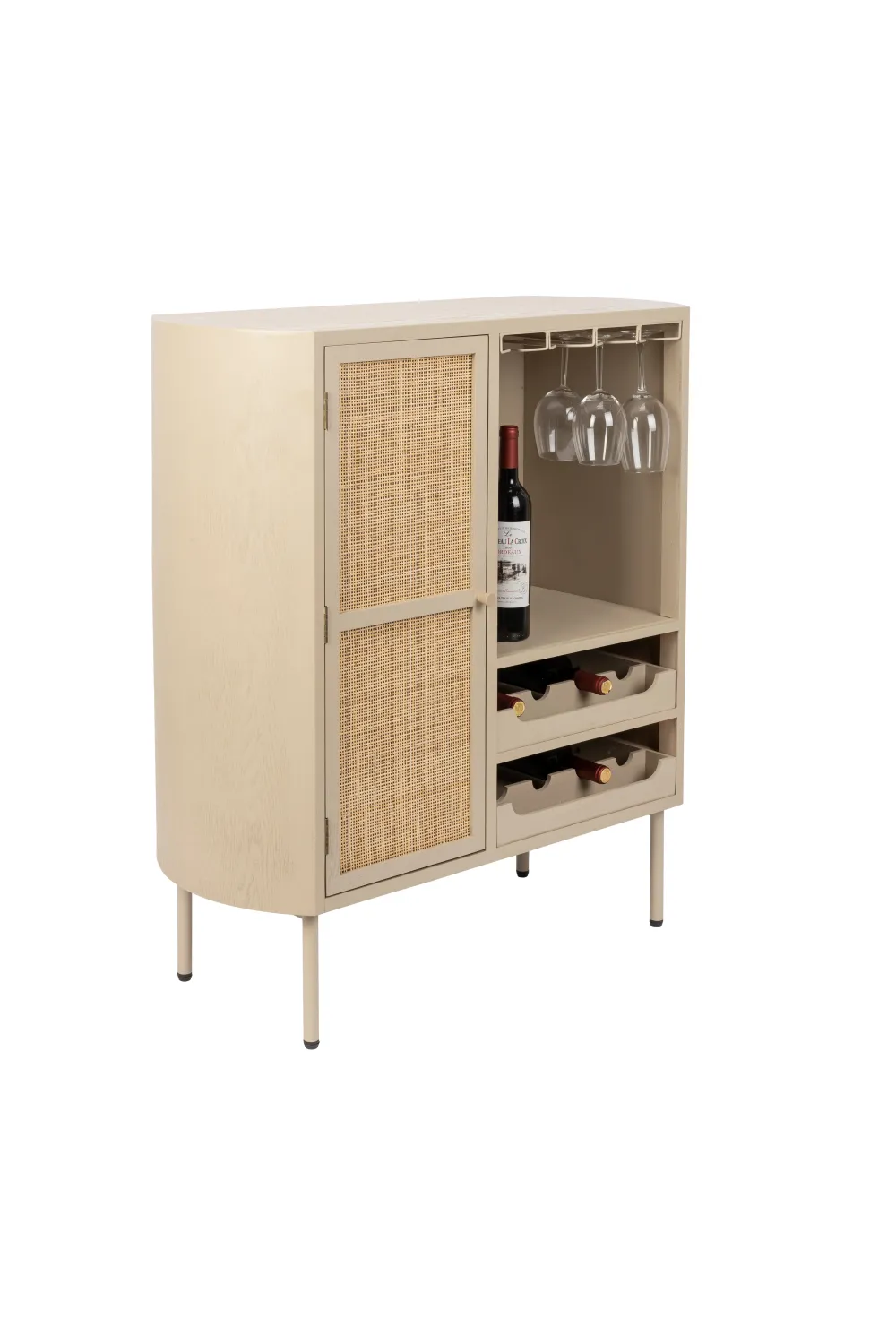 Beige Wooden Wine Cabinet | DF Amaya