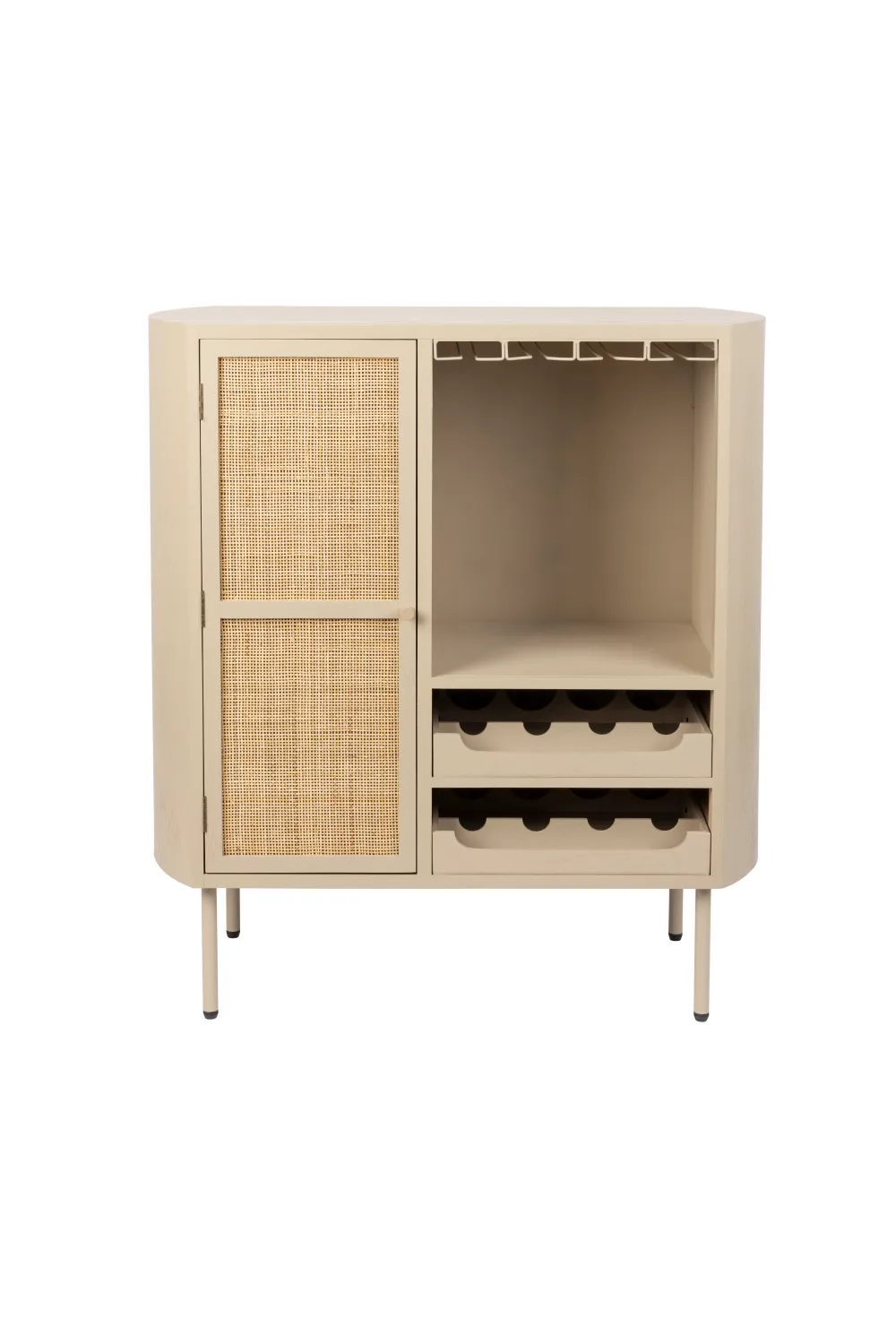 Beige Wooden Wine Cabinet | DF Amaya