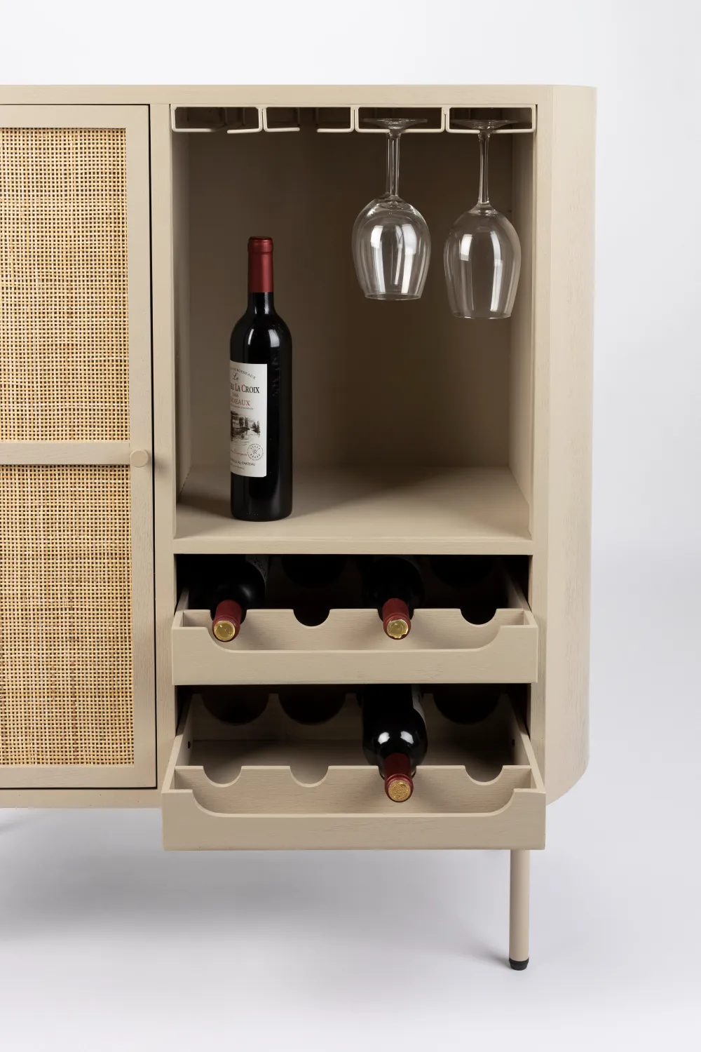 Beige Wooden Wine Cabinet | DF Amaya