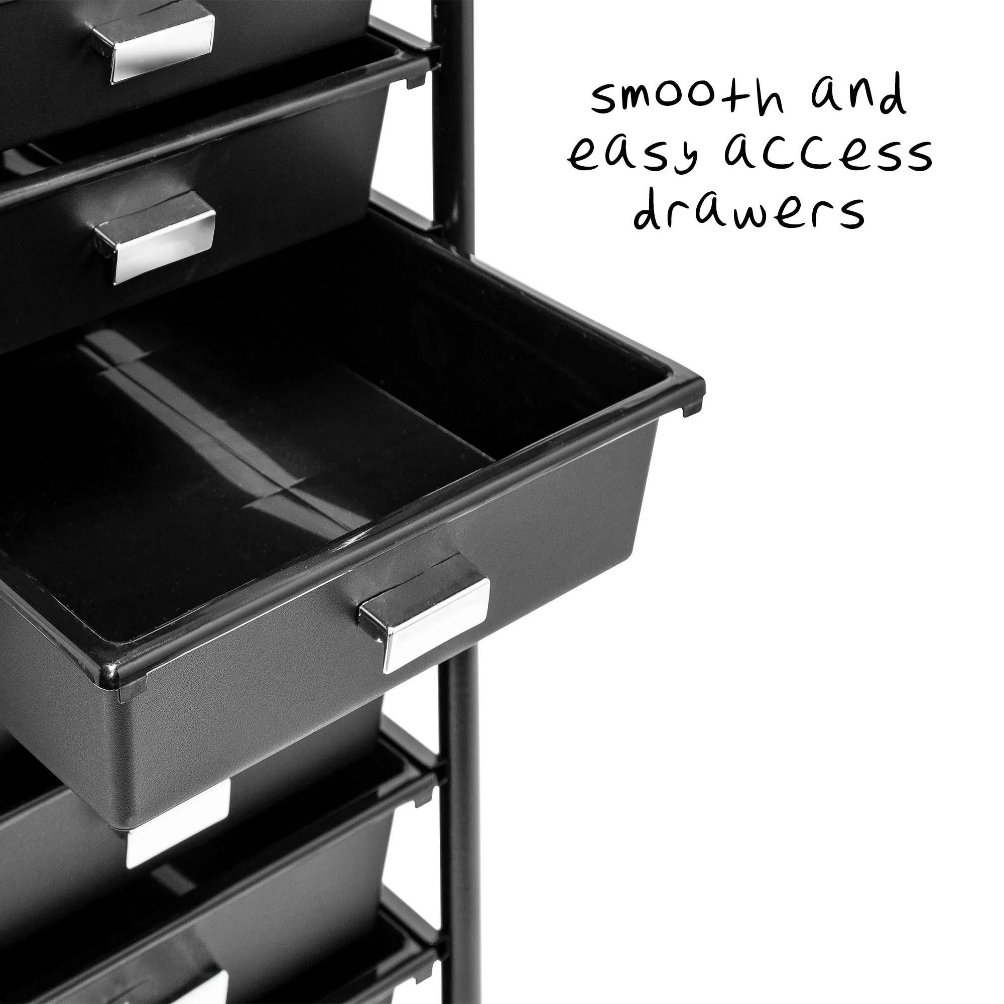 Black 10-Drawer Rolling Storage Cart