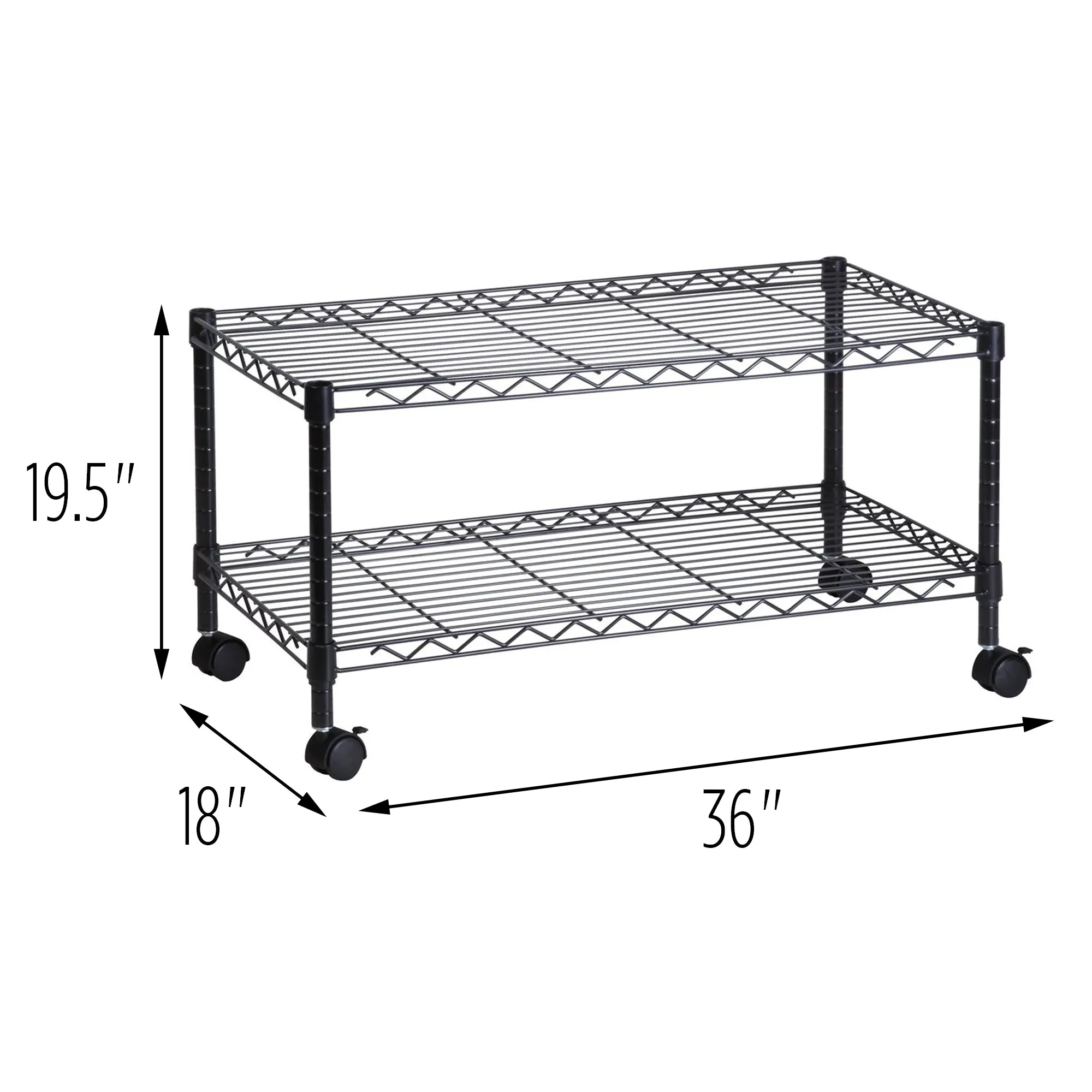 Black 2-Tier TV Stand and Media Cart