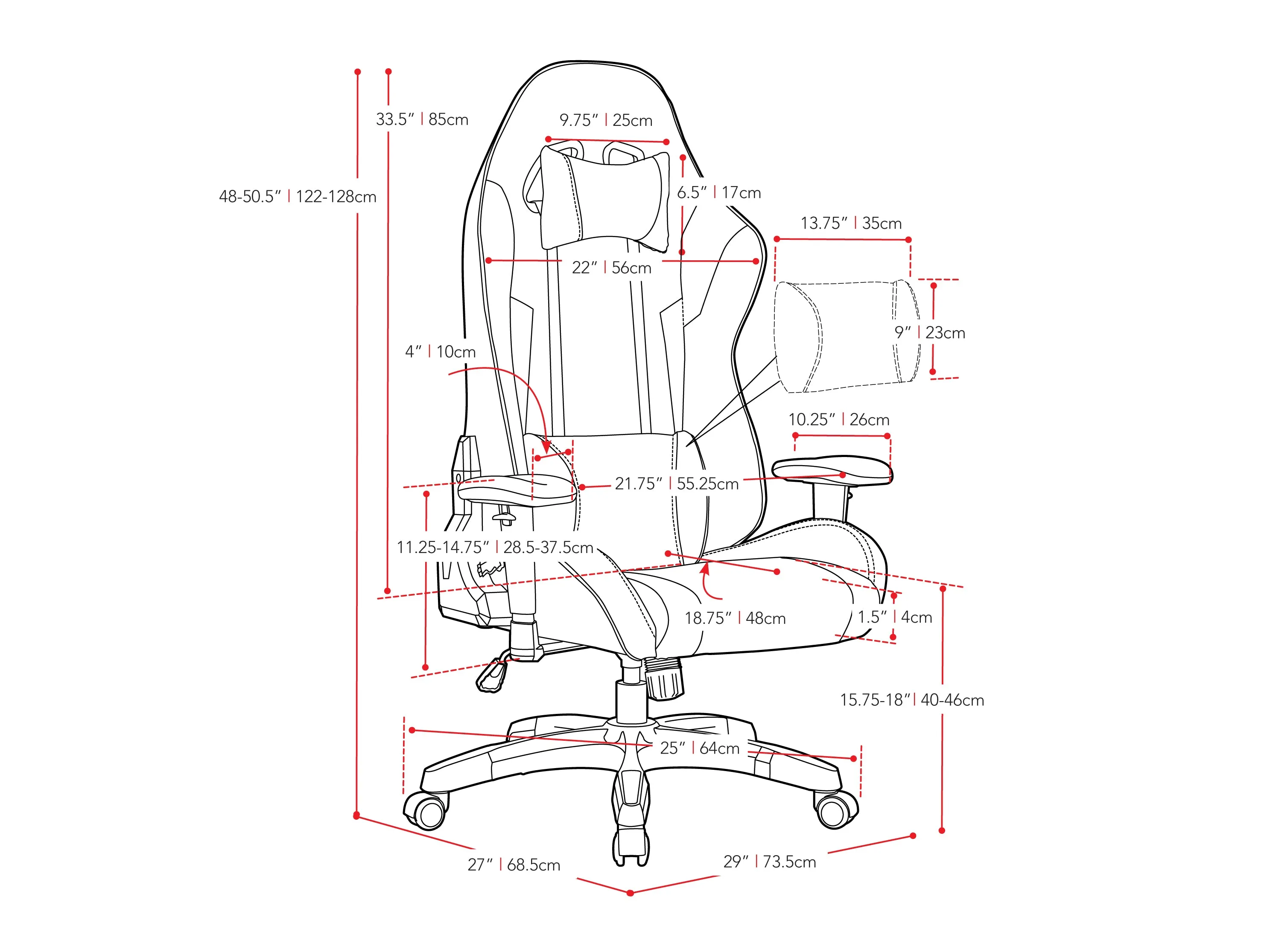 Black and Orange Gaming Office Chair