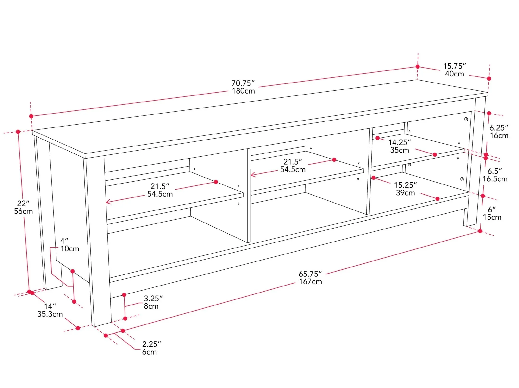 Black Media Console, TVs up to 85"