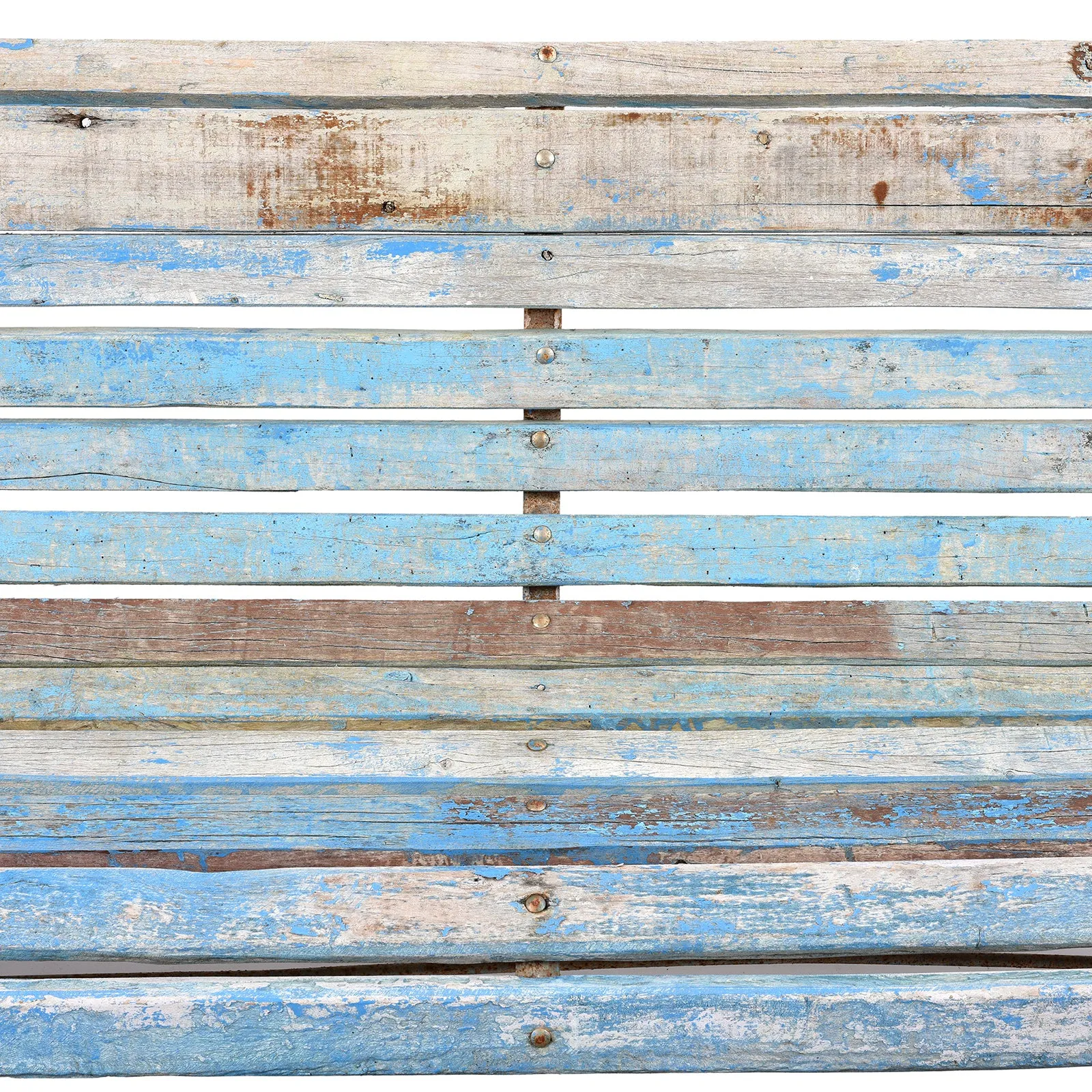 Blue Cast Iron Garden Bench - 1930