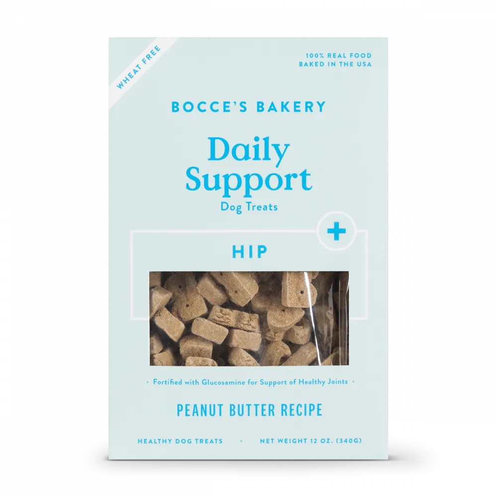 Bocce's Bakery Daily Support Peanut Butter Recipe Functional Hip & Joints Biscuit Dog Treats