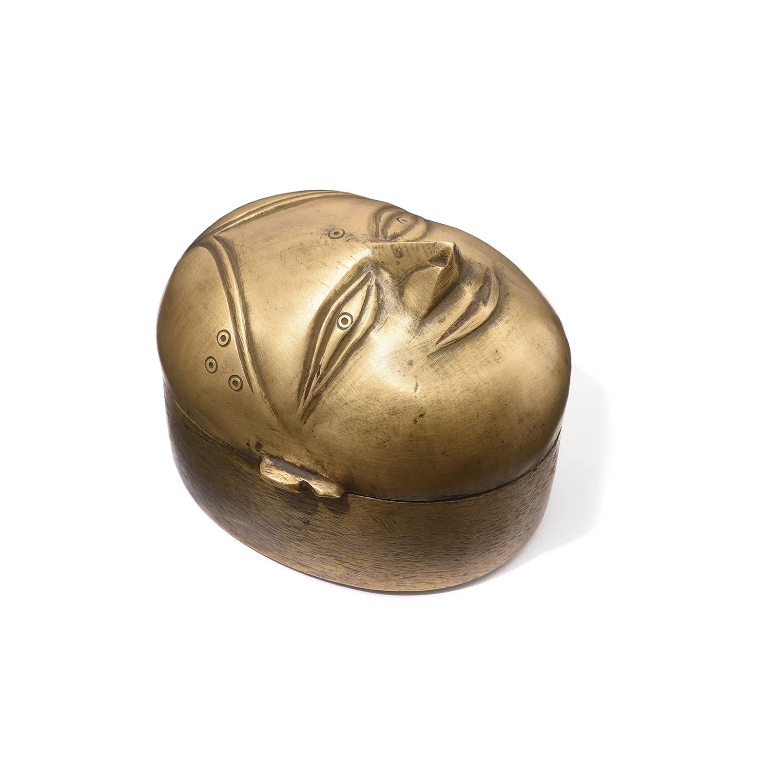 Brass Gauri Head Pandan Box - Ca 1910