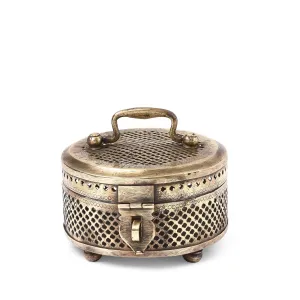 Brass Jali Work Paan Box From India - Early 20th Century