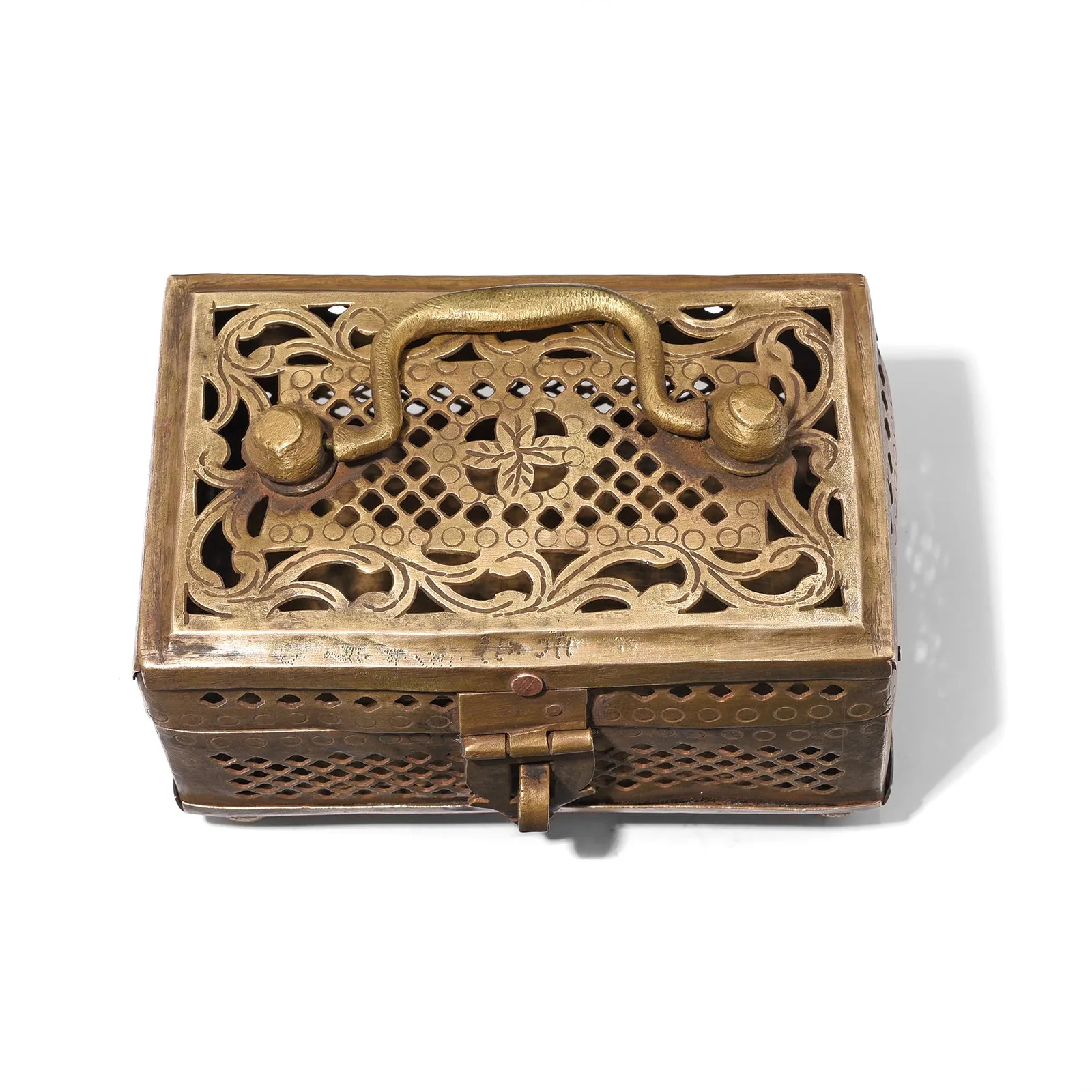 Brass Jali Work Pandan Box From India - Early 20th Century