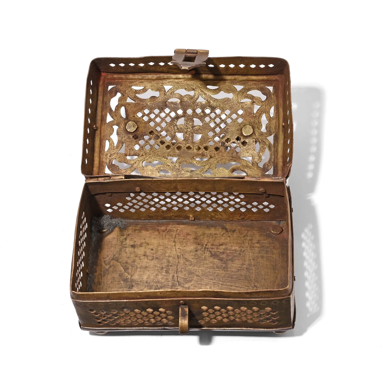 Brass Jali Work Pandan Box From India - Early 20th Century