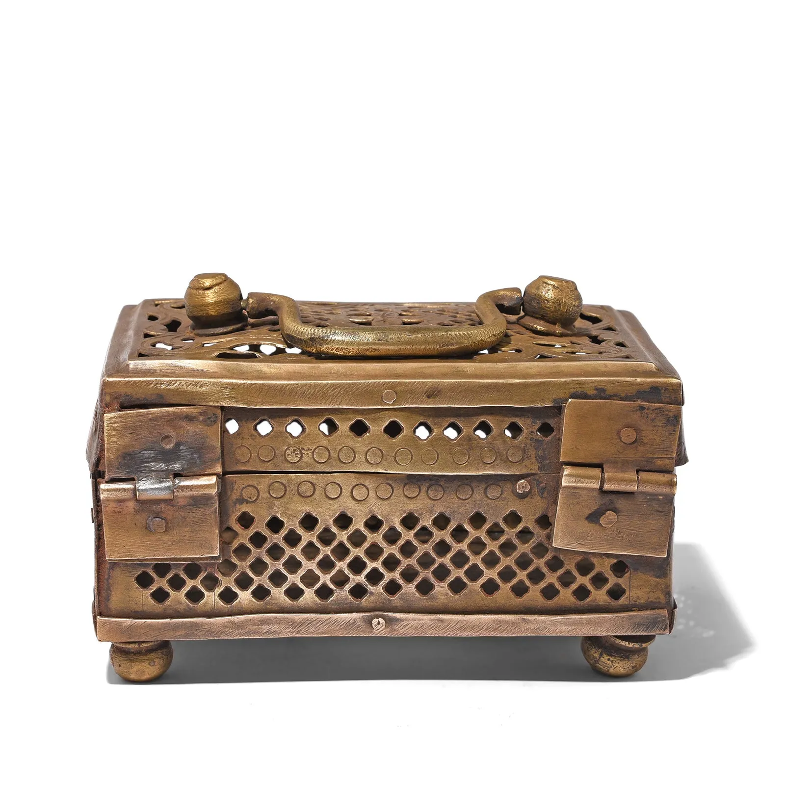 Brass Jali Work Pandan Box From India - Early 20th Century