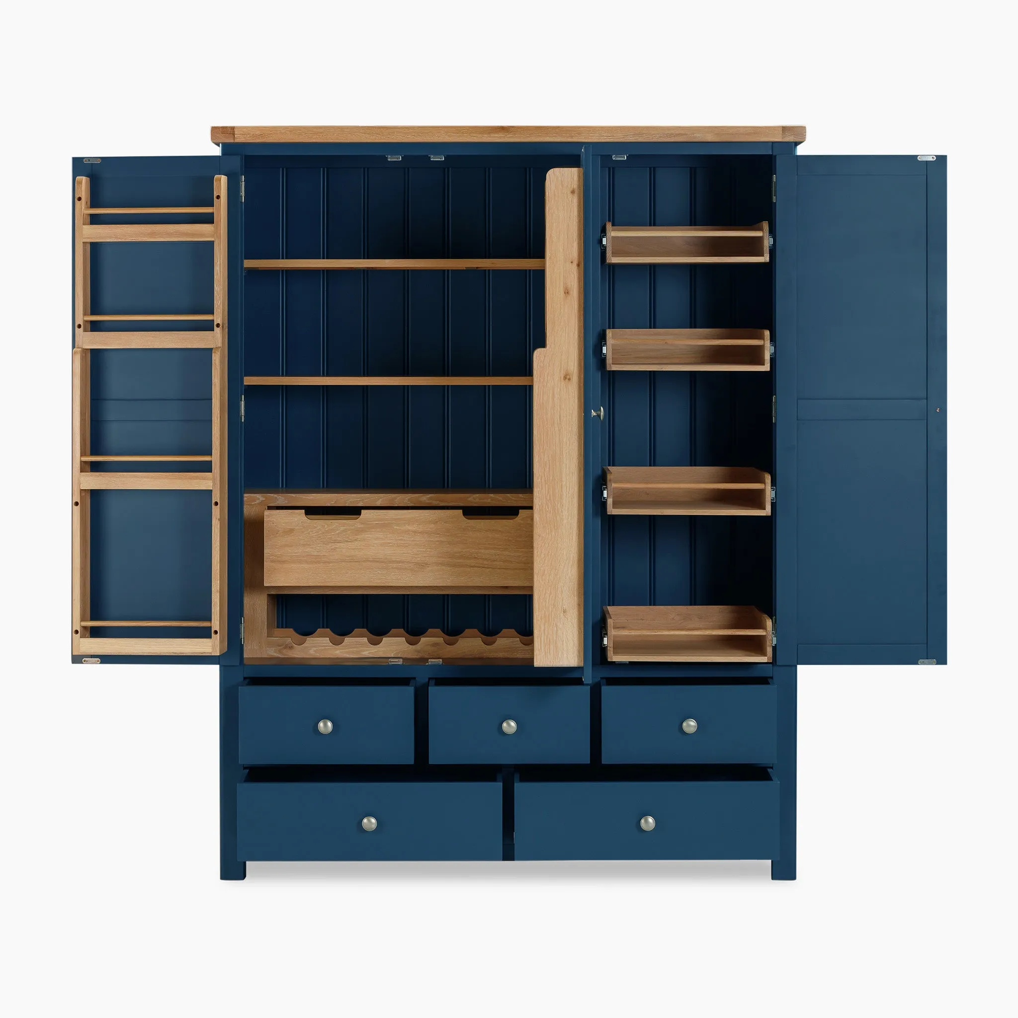 Burford Triple Larder Unit in Navy Blue