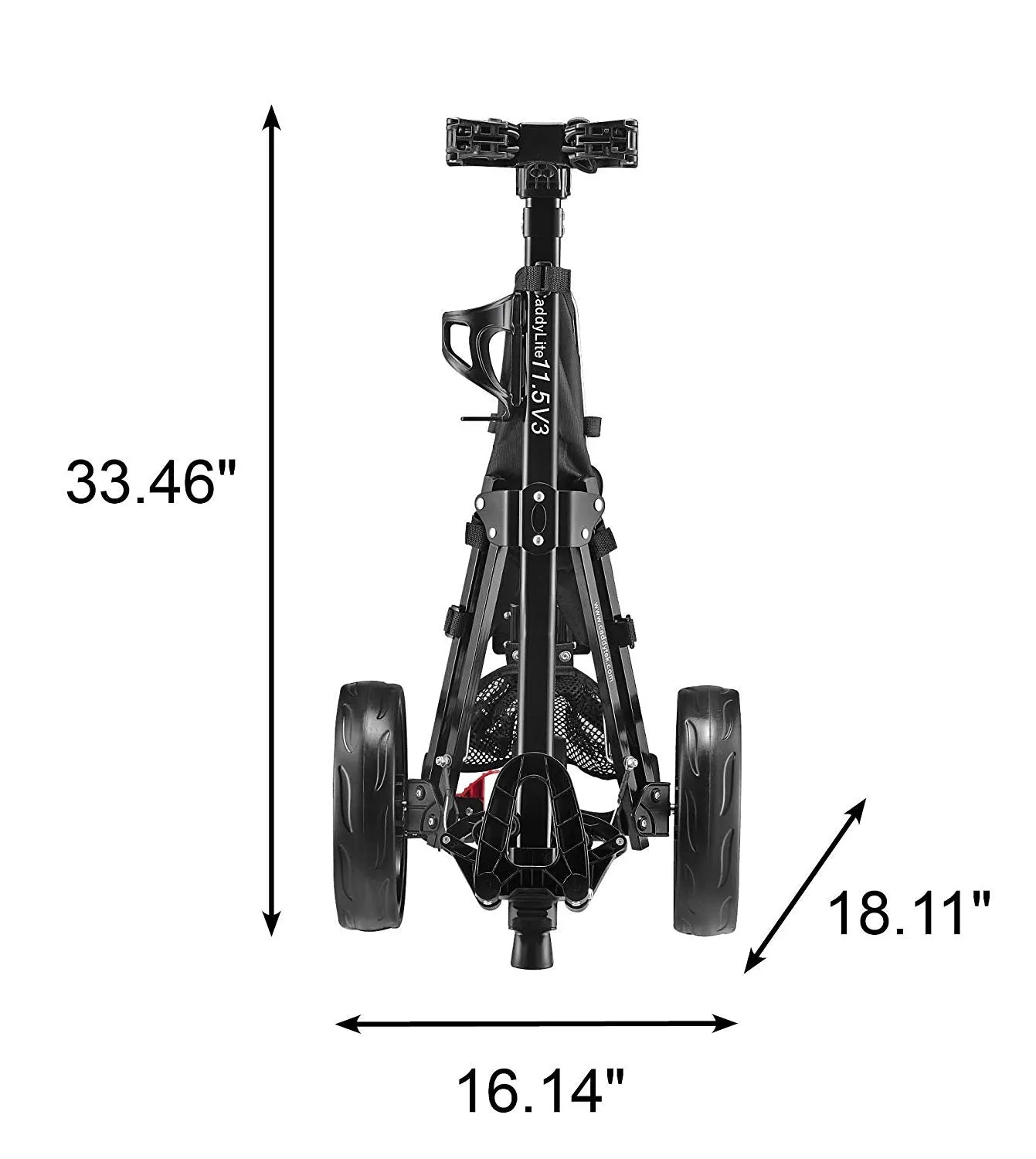 Caddytek CaddyLite 11.5 V3 3 Wheel Golf Push Cart - SuperLite Deluxe, Lightweight, Easy To Fold Caddy Cart Pushcart