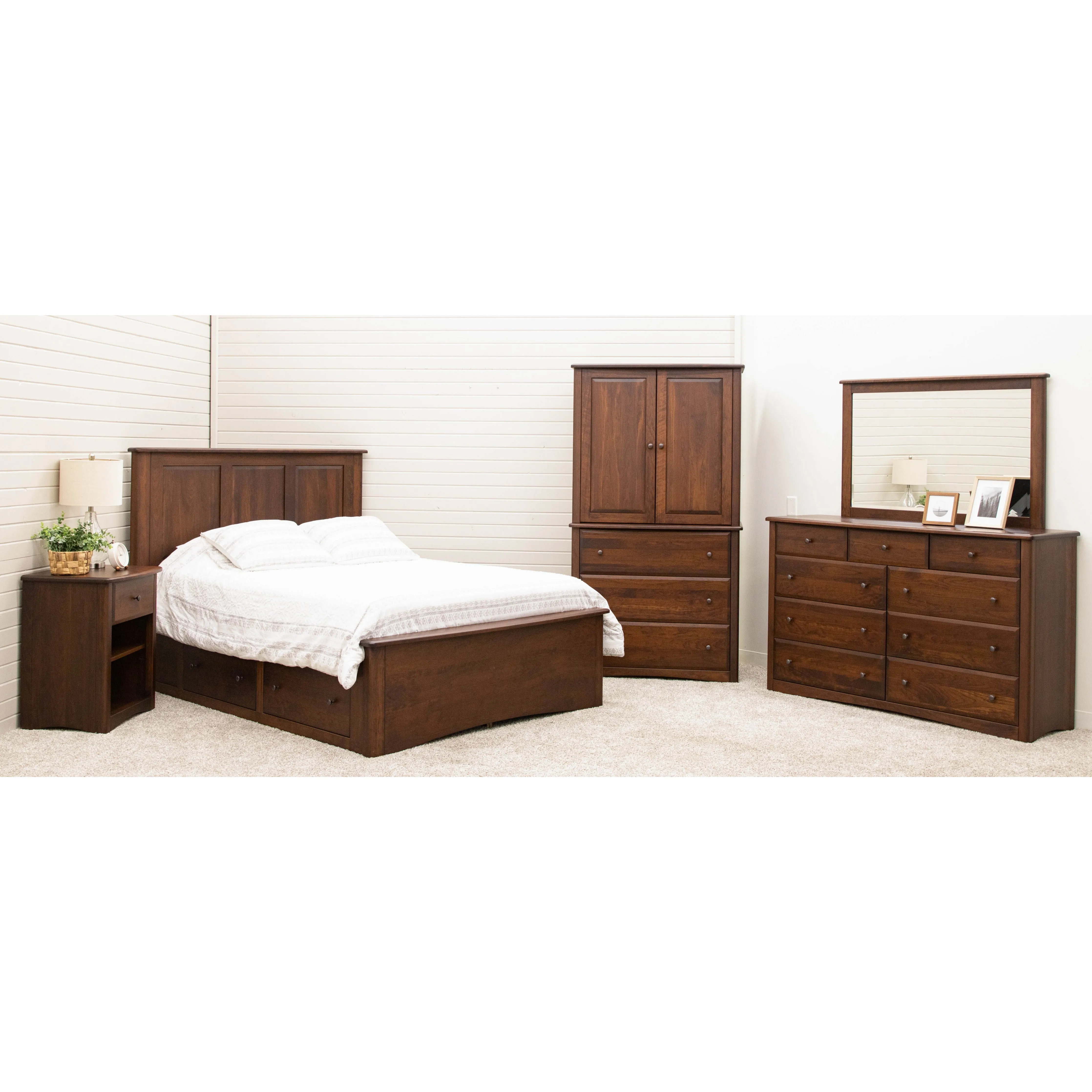 Carrington Wood Panel Storage Platform Bed