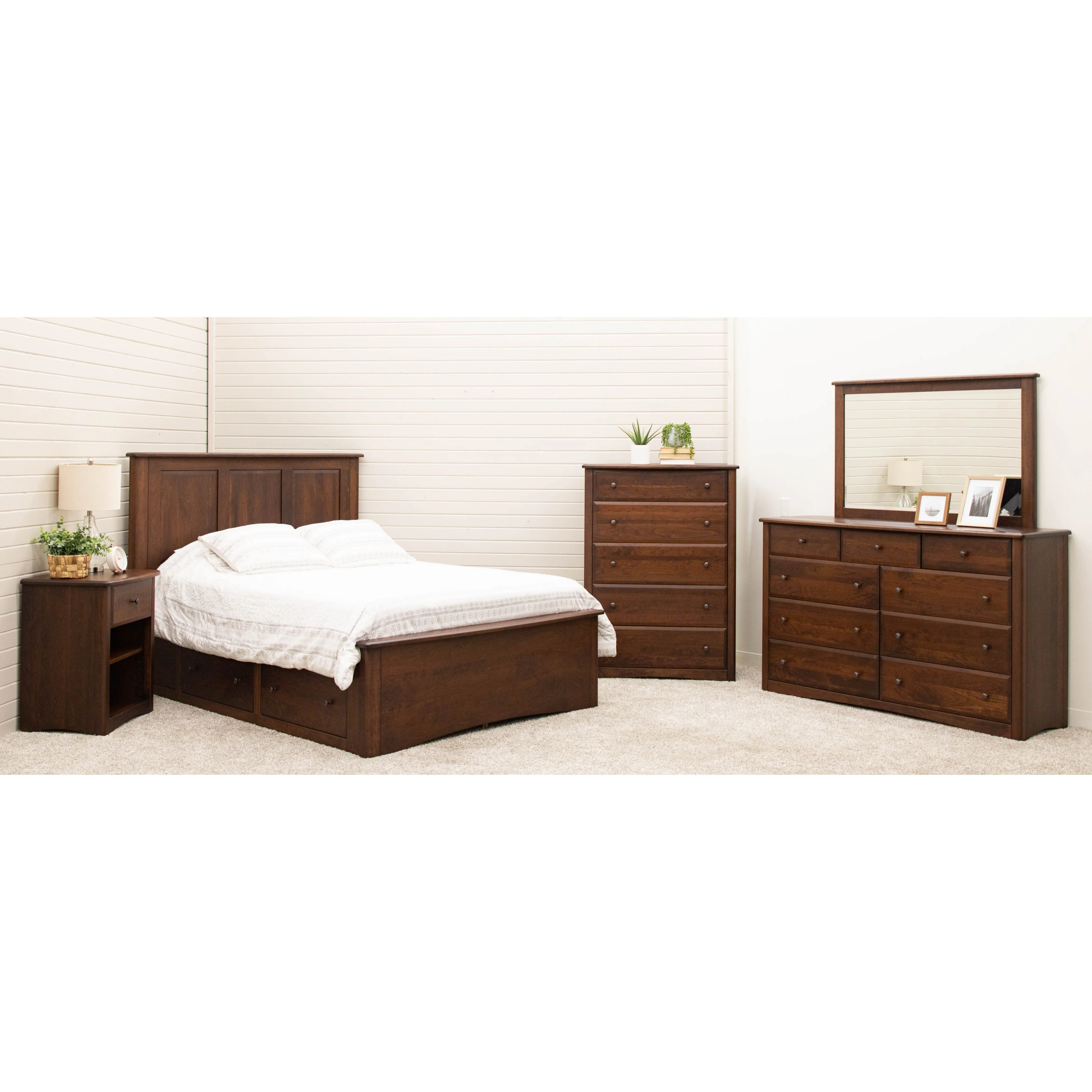 Carrington Wood Panel Storage Platform Bed