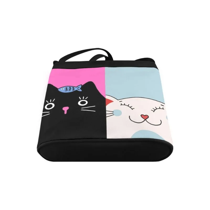 Cartoon Cats Printed On Shoulder Sling Bag