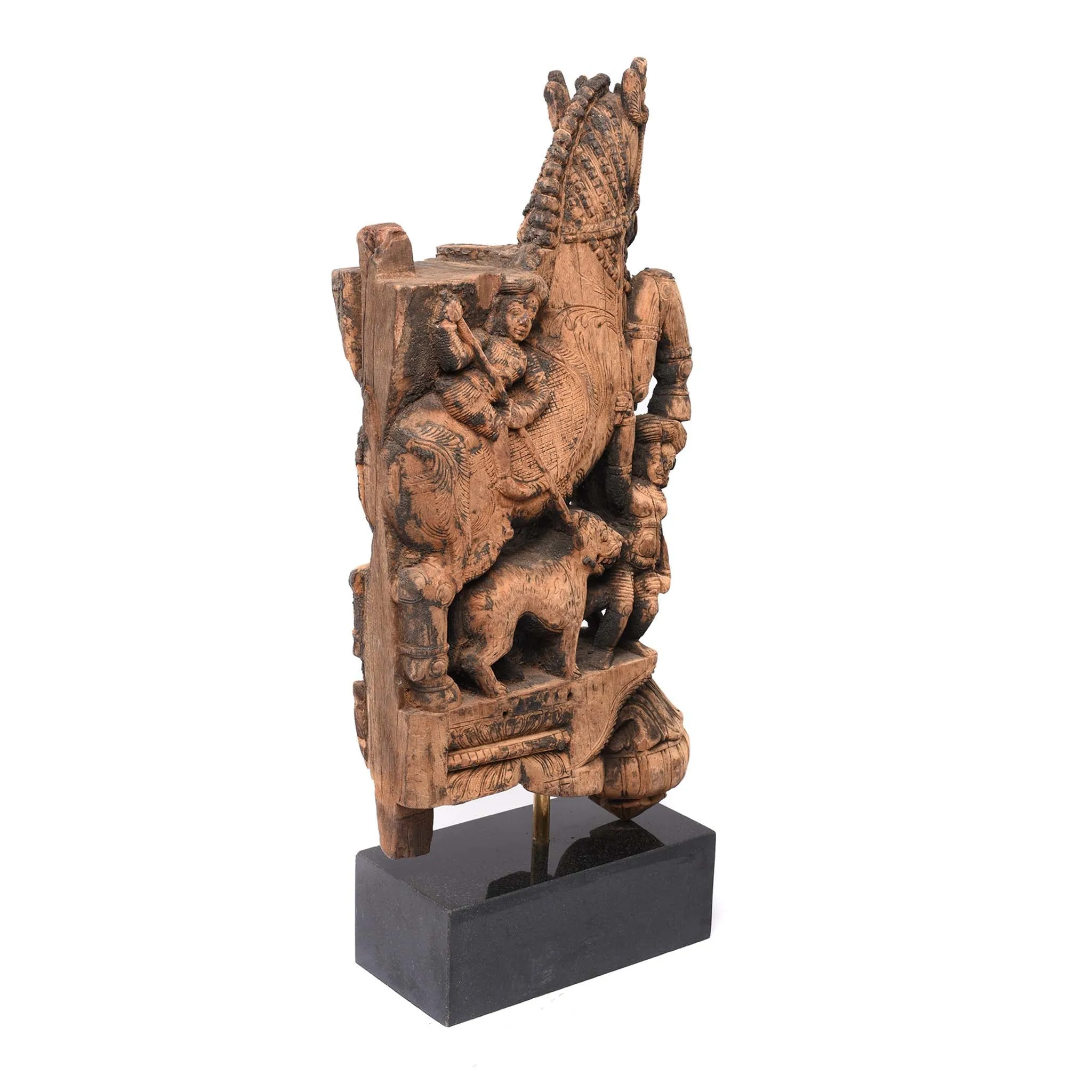 Carved Teak Horse Bracket From South India - 18thC